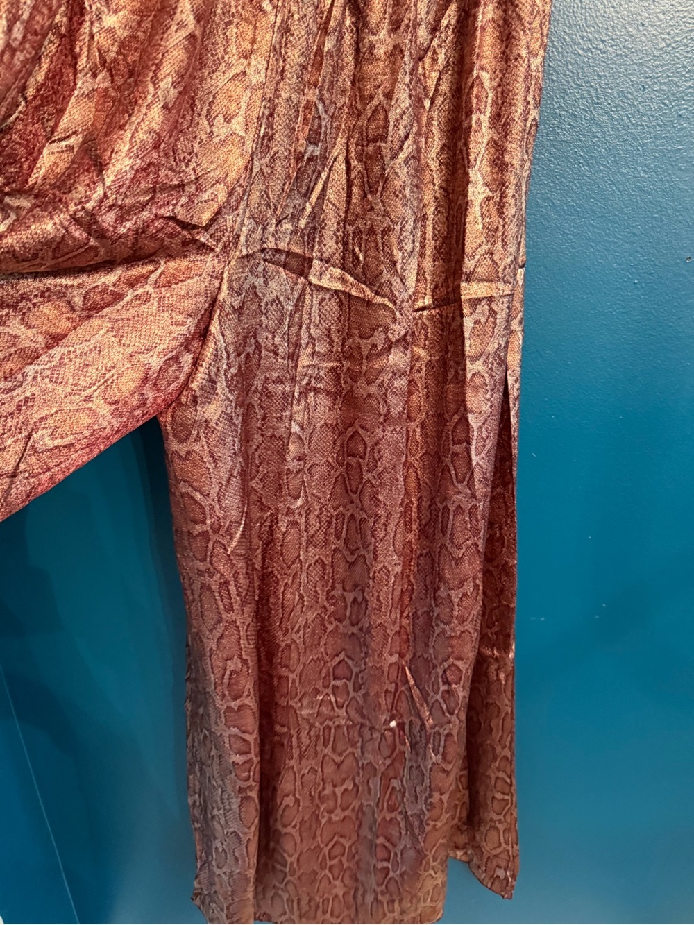 Brown Snake-Print Wide Leg Women’s Skirt - Picture 3 of 9